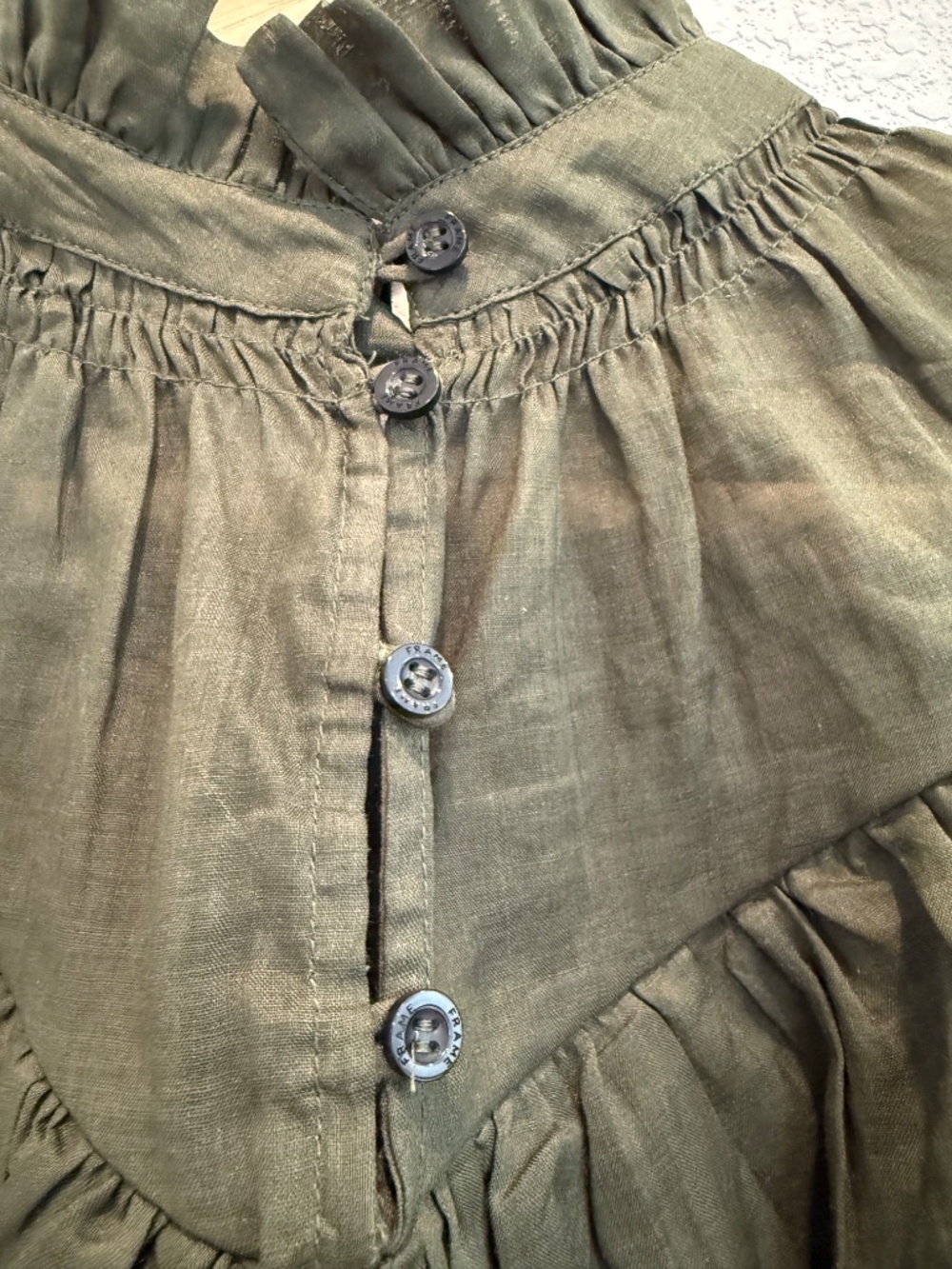 FRAME Denim Ruffle Top - Picture 3 of 5
